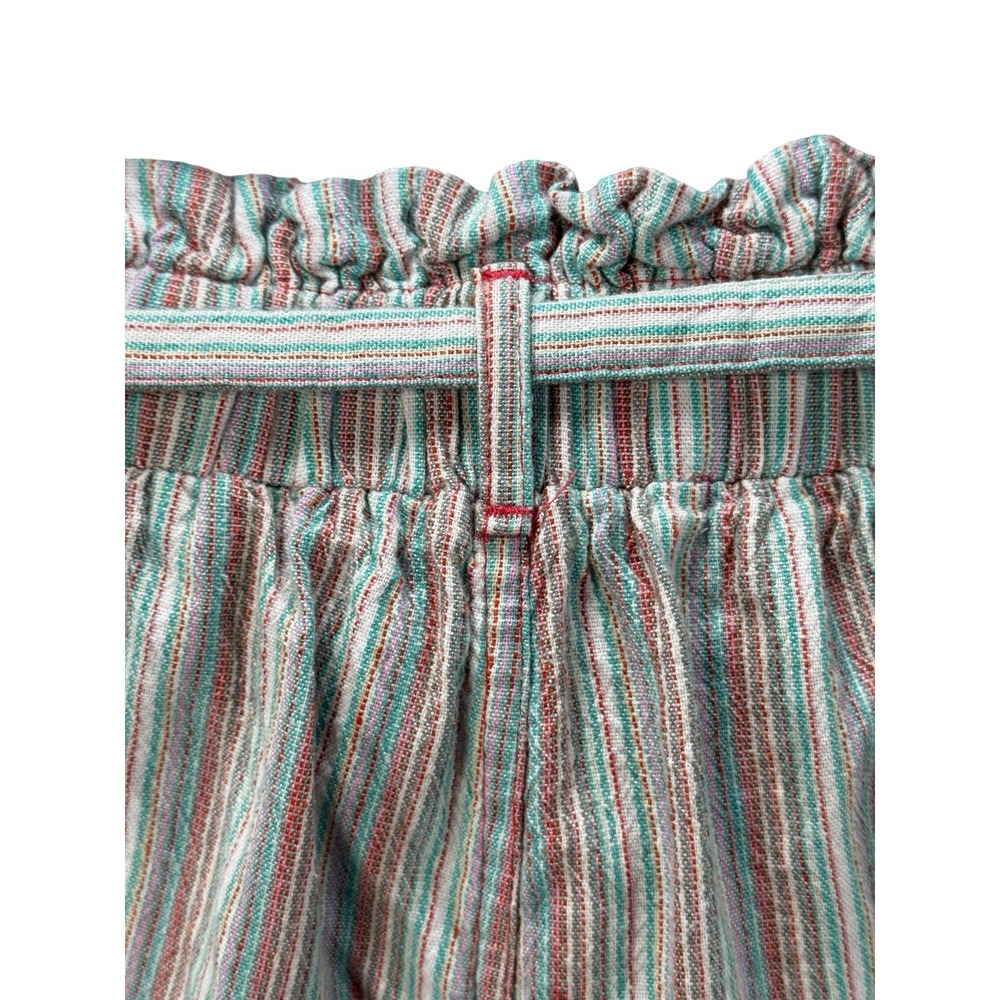 American Eagle Paperbag Waist Striped Shorts Womens M Tie Belt High Rise Boho - Picture 4 of 9